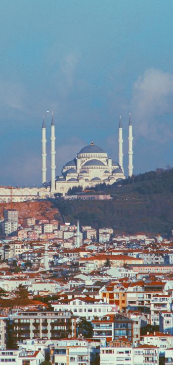 Обои 1080x2280 Стамбул, Турция, вид на город