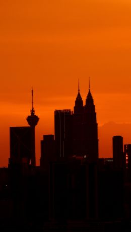 sunset, skyscrapers Wallpaper 640x1136