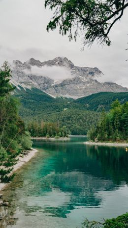 Aibsee, Grainau, Germany, mountain lake Wallpaper 640x1136