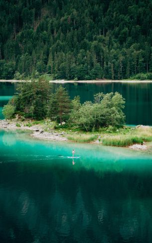 Aibsee, Grainau, Germany, forest lake Wallpaper 1752x2800