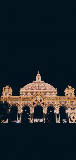Spain, Sevilla, glowing arch Wallpaper 1440x3040