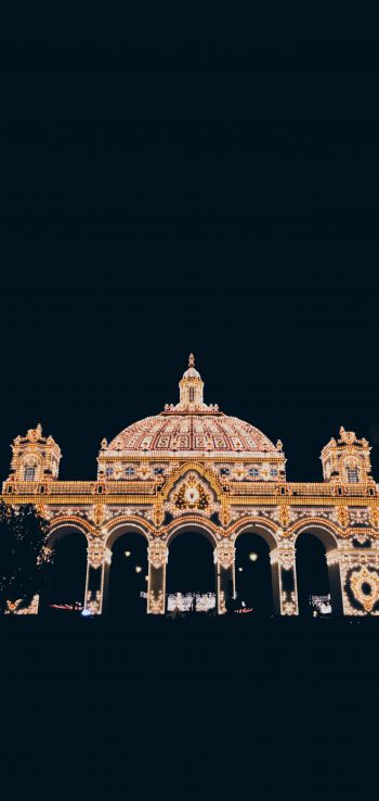 Обои 1080x2280 Испания, Севилья, светящаяся арка