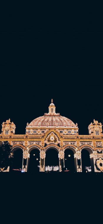 Обои 1080x2340 Испания, Севилья, светящаяся арка