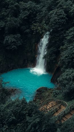 Costa Rica, waterfall Wallpaper 2160x3840