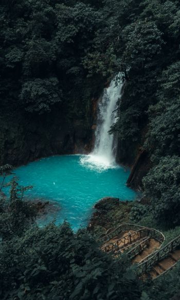 Costa Rica, waterfall Wallpaper 1200x2000