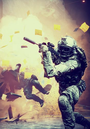Battlefield 4, explosion Wallpaper 1668x2388