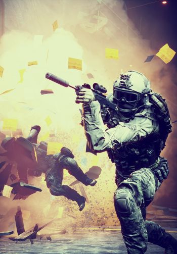 Battlefield 4, explosion Wallpaper 1640x2360
