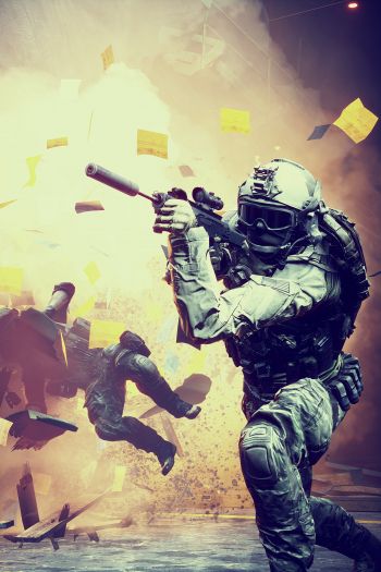 Battlefield 4, explosion Wallpaper 640x960