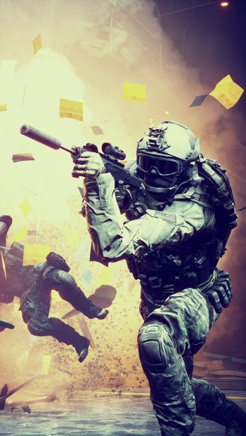 Battlefield 4, explosion Wallpaper 640x1136