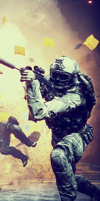 Battlefield 4, explosion Wallpaper 720x1440