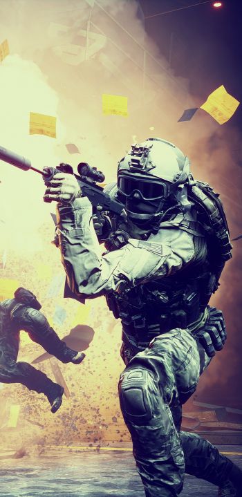 Battlefield 4, explosion Wallpaper 1440x2960