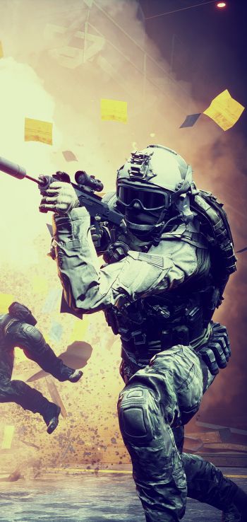 Battlefield 4, explosion Wallpaper 1080x2280