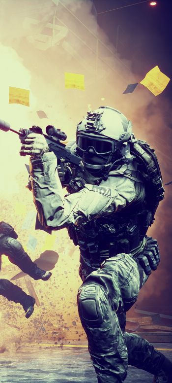 Battlefield 4, explosion Wallpaper 1080x2400