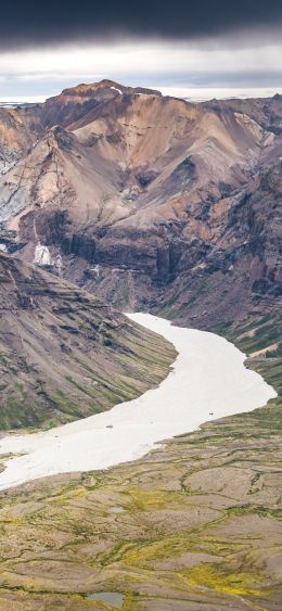 Skaftafel, Iceland, mountain range Wallpaper 1080x2340