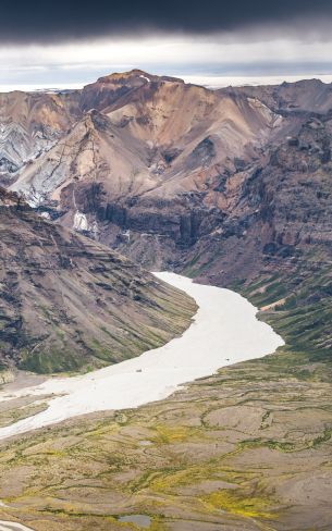 Skaftafel, Iceland, mountain range Wallpaper 1200x1920