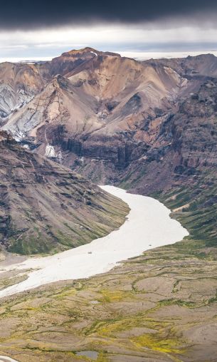 Skaftafel, Iceland, mountain range Wallpaper 1200x2000