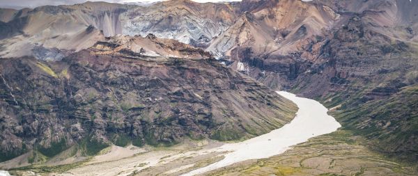 Skaftafel, Iceland, mountain range Wallpaper 2560x1080