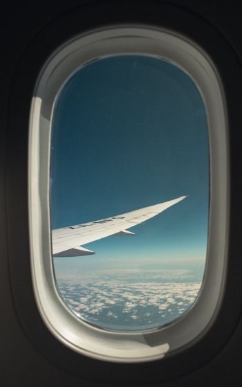 airplane wing, window view Wallpaper 1752x2800