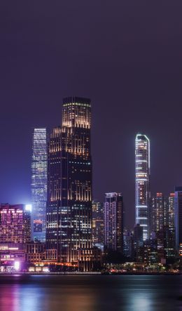 Hong Kong, night city Wallpaper 600x1024