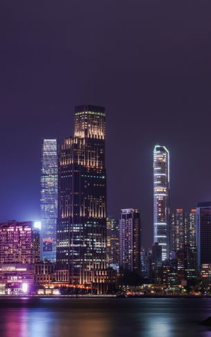 Hong Kong, night city Wallpaper 1752x2800