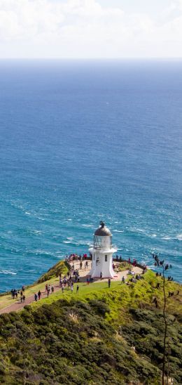 island, open sea, lighthouse Wallpaper 720x1520