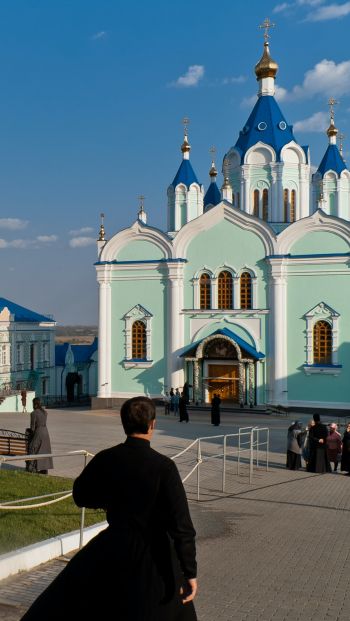 Обои 640x1136 русская церковь, православие