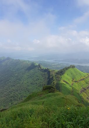 green mountains, mountain range Wallpaper 1640x2360