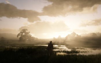 Обои 2560x1600 Red Dead Redemption 2, закат