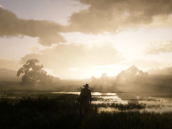 Red Dead Redemption 2, sunset Wallpaper 1024x768