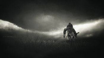 Red Dead Redemption 2, black and white Wallpaper 2048x1152