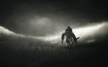 Red Dead Redemption 2, black and white Wallpaper 1920x1200