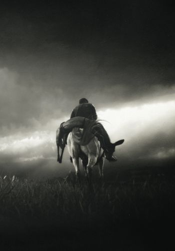 Red Dead Redemption 2, black and white Wallpaper 1668x2388