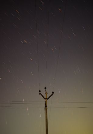 wires, starry sky Wallpaper 1640x2360