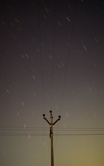 wires, starry sky Wallpaper 1752x2800