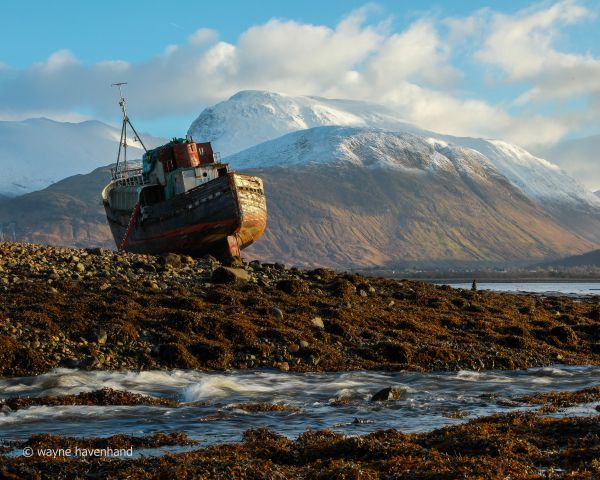 landscape, ship, mountain Wallpaper 1280x1024