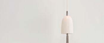 white interior, white lamp Wallpaper 3440x1440