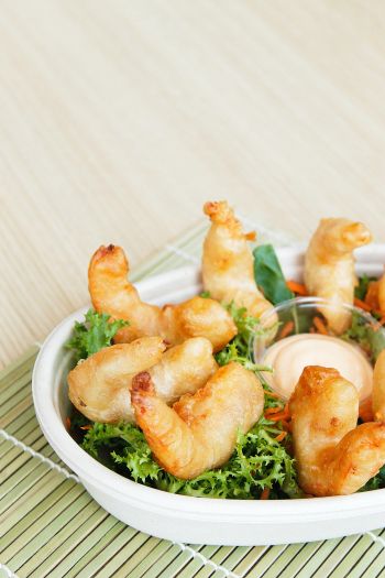 food, shrimp, serving Wallpaper 640x960