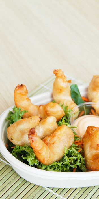 food, shrimp, serving Wallpaper 720x1440