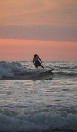 sea, surfer, rest Wallpaper 600x1024