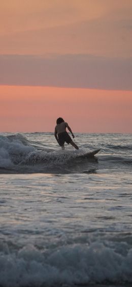 sea, surfer, rest Wallpaper 1080x2340