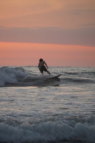 sea, surfer, rest Wallpaper 2522x3783