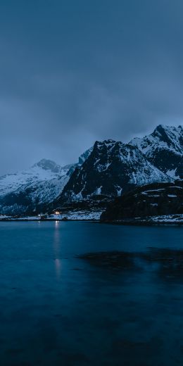 Lofoten Islands, Norway, mountains Wallpaper 720x1440