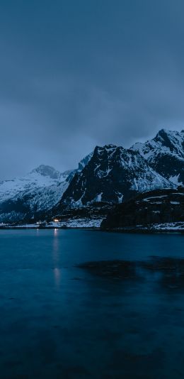 Lofoten Islands, Norway, mountains Wallpaper 1440x2960