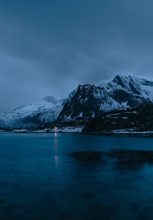 Lofoten Islands, Norway, mountains Wallpaper 1640x2360