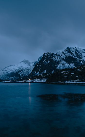 Обои 800x1280 Лофотенские острова, Норвегия, горы