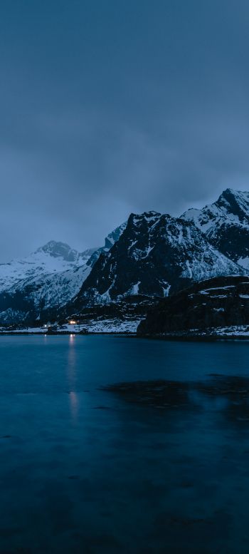 Lofoten Islands, Norway, mountains Wallpaper 1440x3200