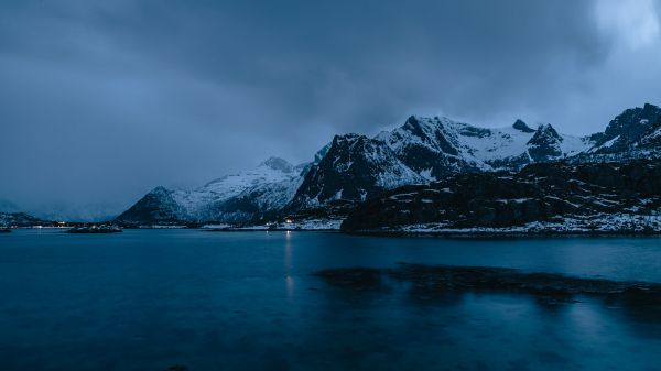 Lofoten Islands, Norway, mountains Wallpaper 1366x768