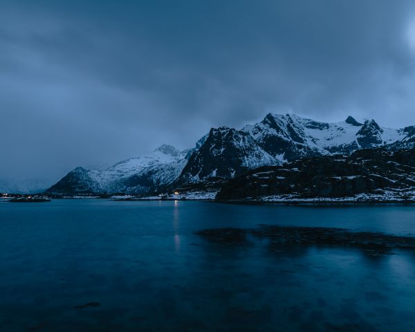 Обои 1280x1024 Лофотенские острова, Норвегия, горы