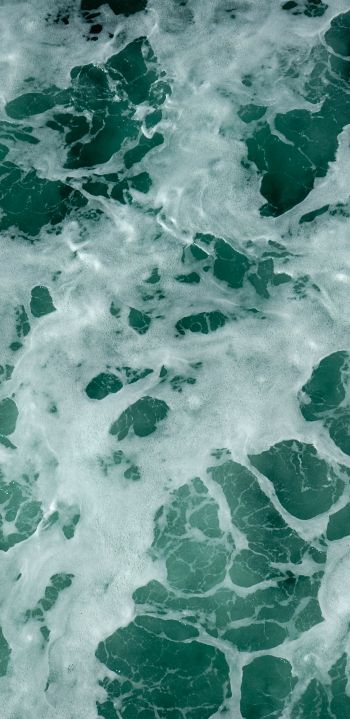 water, waves, foam Wallpaper 1440x2960