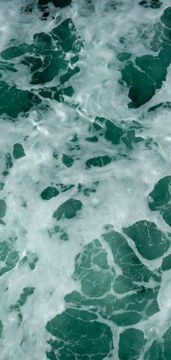 water, waves, foam Wallpaper 1440x3040